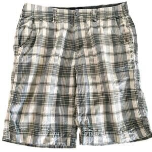 Nautica Men’s Plaid Shorts Men's 34 | Blue and White | Cotton Madras | EUC